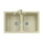 SPAZIO 79.20 Lavello cucina a due vasche finitura micro ultragranit 98 bianco