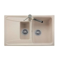 ROXANA 79.15 Lavandino cucina a due vasche finitura micro ultragranit 98 bianco