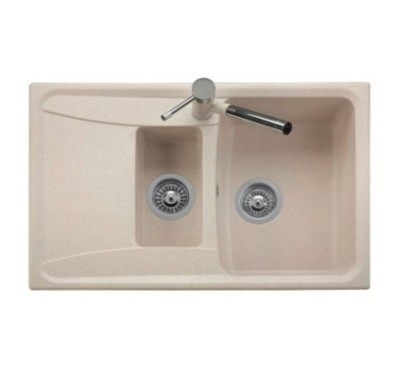 ROXANA 79.15 Lavandino cucina a due vasche finitura micro ultragranit 98 bianco