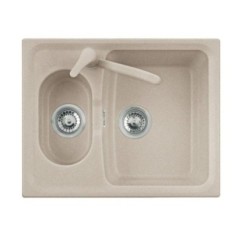 ROXANA 61.15 Lavandino cucina a due vasche finitura micro ultragranit 98 bianco