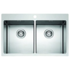 MAKI MIX-R lavello in acciaio inox a due vasche finitura satinato