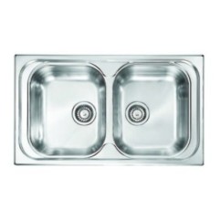 UNIVERSAL Lavello in acciaio inox a due vasche finitura satinato