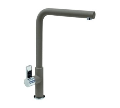 VENMIXL miscelatore monocomando con canna tonda a L finitura nanostone deep black/cromo