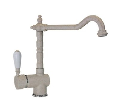 MIXOLD miscelatore monocomando con canna "old fashion" finitura microultragranit 98 bianco