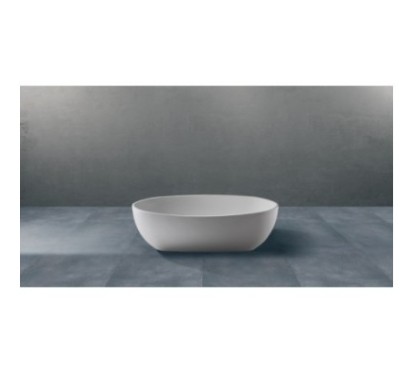 SOLID SURFACE - CORIAN  OVAL Vasca free standing cm 155 colore bianco
