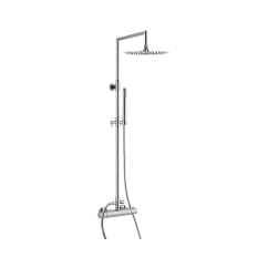 WELLNESS Colonna doccia in ottone con soffione in acciaio inox e miscelatore termostatico