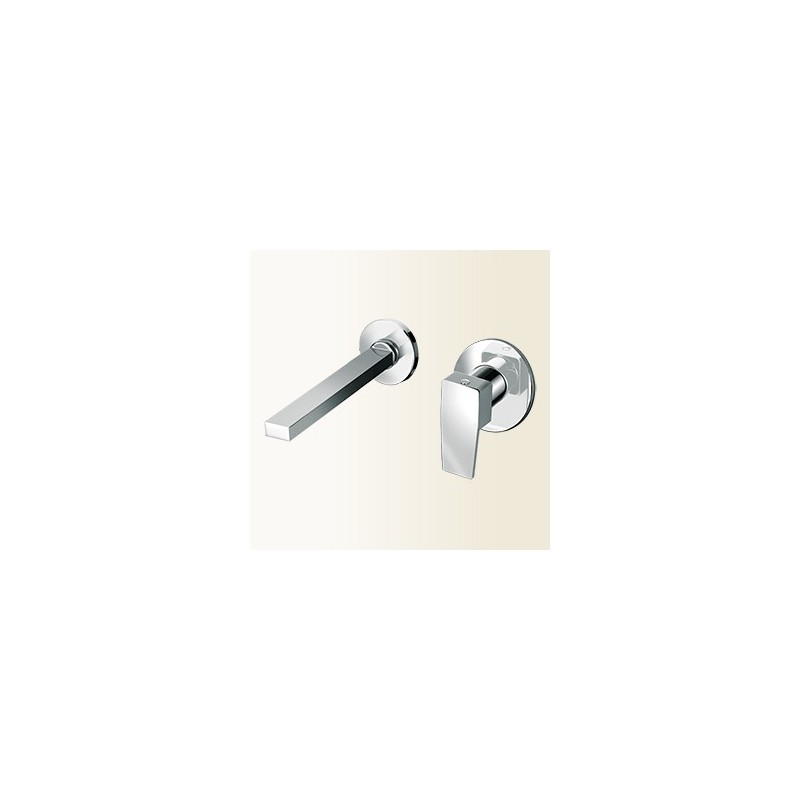 H2Q miscelatore monocomando lavabo a muro finitura nickel spazzolato
