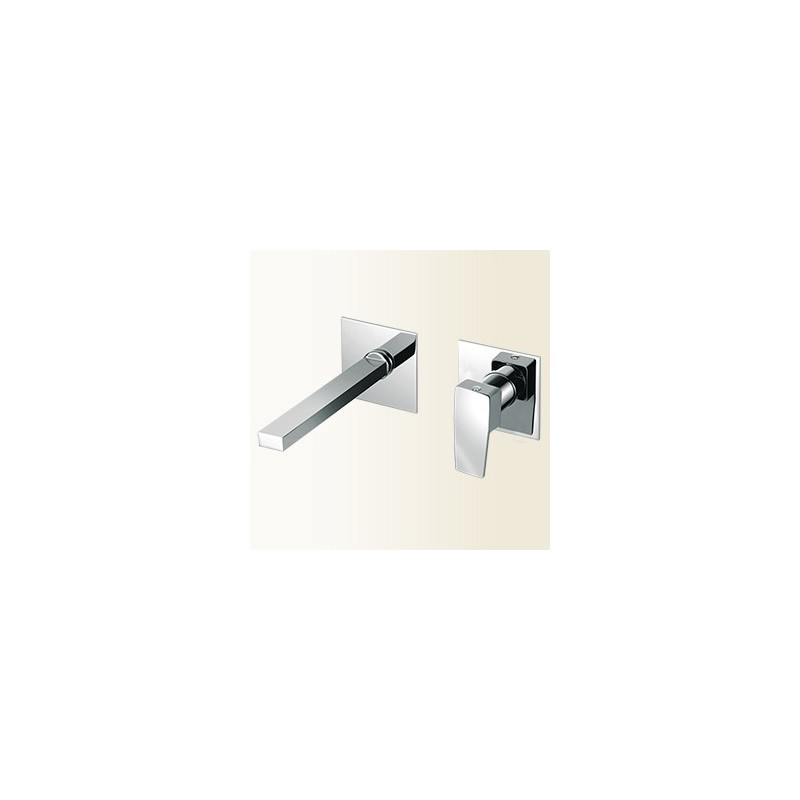 H2Q miscelatore monocomando lavabo a muro finitura nickel spazzolato