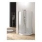 OASIS Box doccia circolare a battente finitura argento satinato 80 cm trasparente (misura 78/80-78/80 h.185 raggio 55)