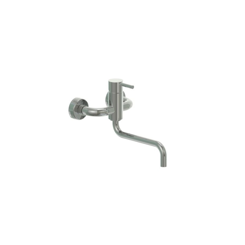 MINIMAL miscelatore lavello a muro in acciaio inox canna girevole finitura satinato
