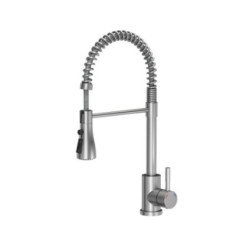 miscelatore lavello con doccia estraibile in acciaio inox finitura satinato