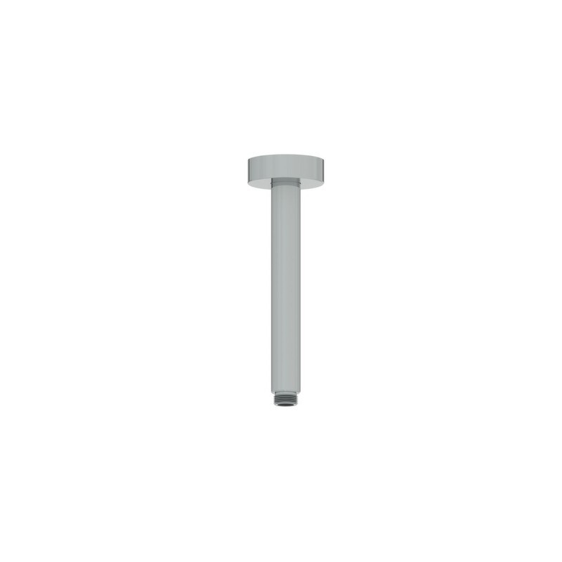 Braccio soffione da soffitto rotondo 200mm in acciaio inox finitura satinato