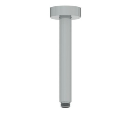 Braccio soffione da soffitto rotondo 300mm in acciaio inox finitura satinato