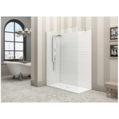 SYSTEM GLASS SG1 Parete doccia fissa per Box Doccia cm 78 finitura argento satinato, trasparente 6 mm (misura 78 h.200)