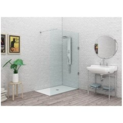 SYSTEM GLASS SG2 Parete doccia fissa per Box Doccia cm 118 finitura cromo, trasparente 6 mm (misura 118 h.200)