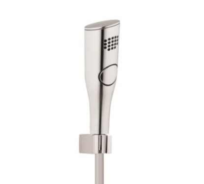 BAGNO ITALIANO KIT DOCCIA SHUT-OFF con supporto fisso abs e flessibile pvc silver 100cm colore cromo