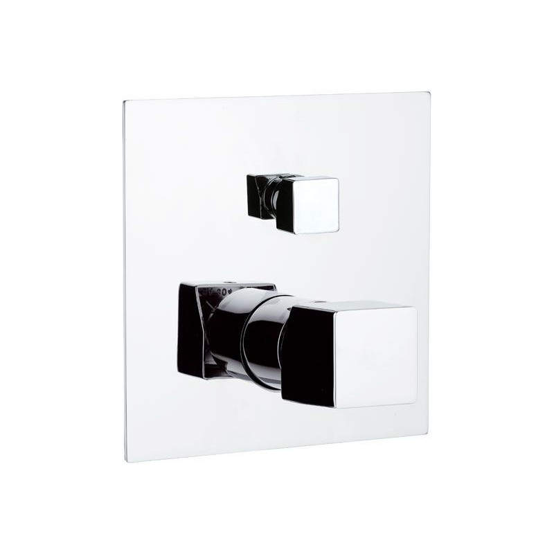 CUBE WATERFALL miscelatore vasca-doccia incasso con deviatore finitura cromo