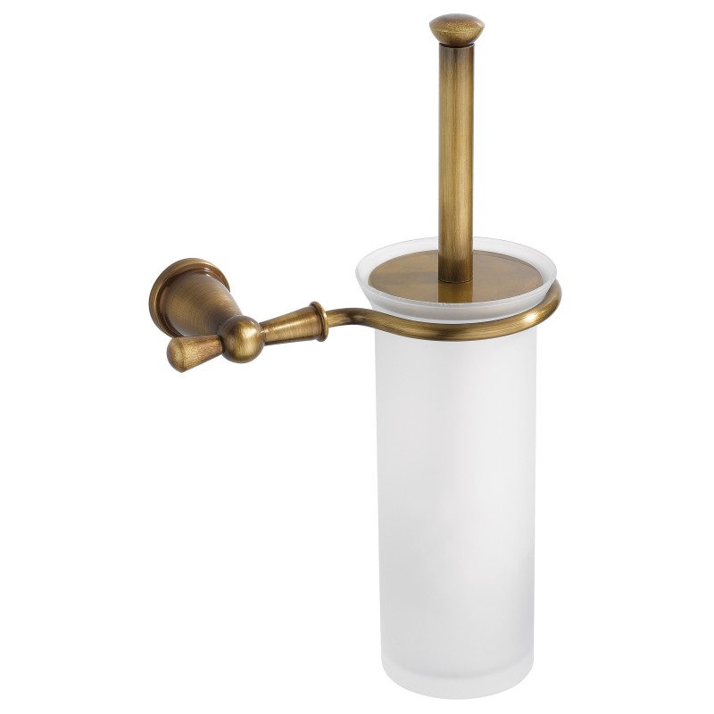 ARMONIA Portascopino a parete con bossolo in vetro satinato finitura bronzo