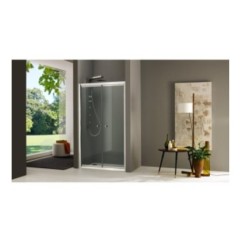 FLY porta a 2 ante battenti finitura cromo 160 cm trasparente (misura 155/160 h.195)