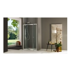 FLY porta a 2 ante battenti finitura cromo 160 cm trasparente (misura 155/160 h.195)