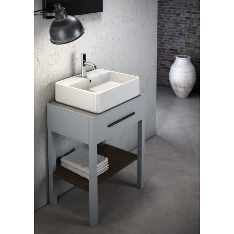 TRATTO Lavabo da appoggio monoforo Rettangolare 50