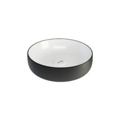 METAMORFOSI Lavabo da appoggio Tondo finitura bianco e nero