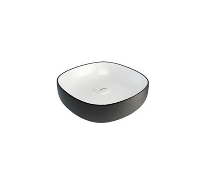 METAMORFOSI Lavabo da appoggio Quadro finitura bianco e nero