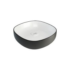 METAMORFOSI Lavabo da appoggio Quadro finitura arancio e nero