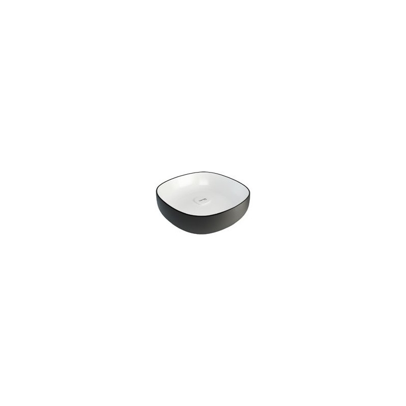 METAMORFOSI Lavabo da appoggio Quadro finitura celeste e nero