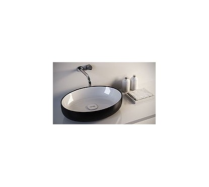 METAMORFOSI Lavabo da appoggio Ovale finitura verde e nero