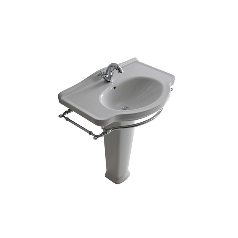 ETHOS lavabo cm 75 monoforo + colonna finitura bianco