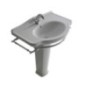 ETHOS lavabo cm 75 monoforo + colonna finitura bianco