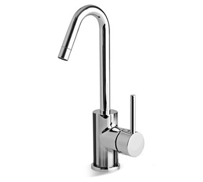 HEOS Miscelatore per lavabo con canna alta girevole e scarico finitura cromo