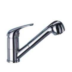 LINEA CUCINA miscelatore lavello con doccia estraibile a 2 getti finitura nickel spazzolato