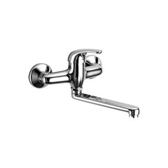 LINEA CUCINA Miscelatore per lavello a parete finitura bianco-cromo