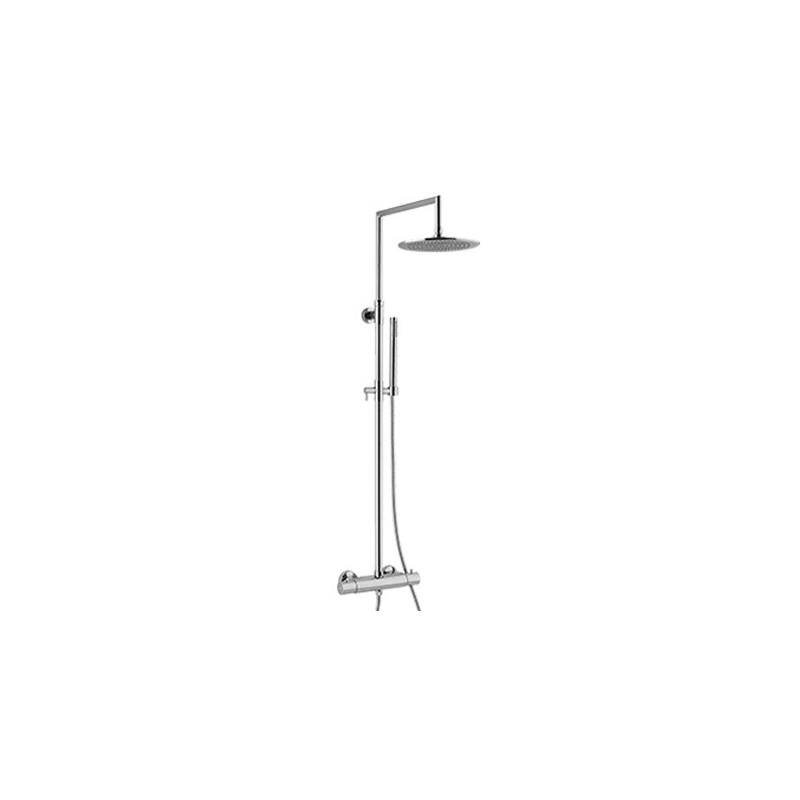 WELLNESS Colonna doccia in ottone con soffione in acciaio inox e miscelatore termostatico