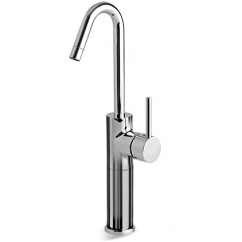 HEOS Miscelatore per lavabo con prolunga 200 mm con canna alta girevole finitura nickel spazzolato