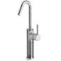 HEOS Miscelatore per lavabo con prolunga 200 mm con canna alta girevole finitura nickel spazzolato