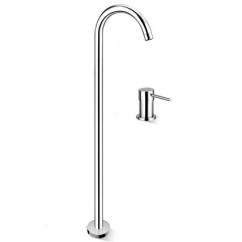HEOS Bocca di erogazione a pavimento per lavabo con miscelatore d'appoggio finitura cromo