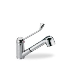 TECNOMIX monocomando per lavello con doccia estraibile e leva clinica finitura cromo