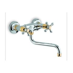 LIBERTY Gruppo per lavello a parete finitura cromo