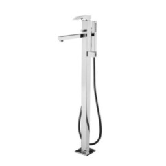 CRYSTAL Monocomando vasca a pavimento con kit doccia finitura cromo