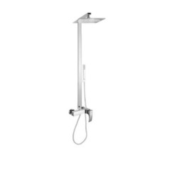 CRYSTAL Colonna doccia completa di miscelatore doccia esterno finitura cromo