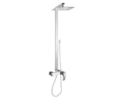 CRYSTAL Colonna doccia completa di miscelatore doccia esterno finitura cromo