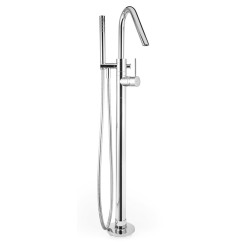 FORMA Monocomando vasca a pavimento con kit doccia finitura ottone lucido