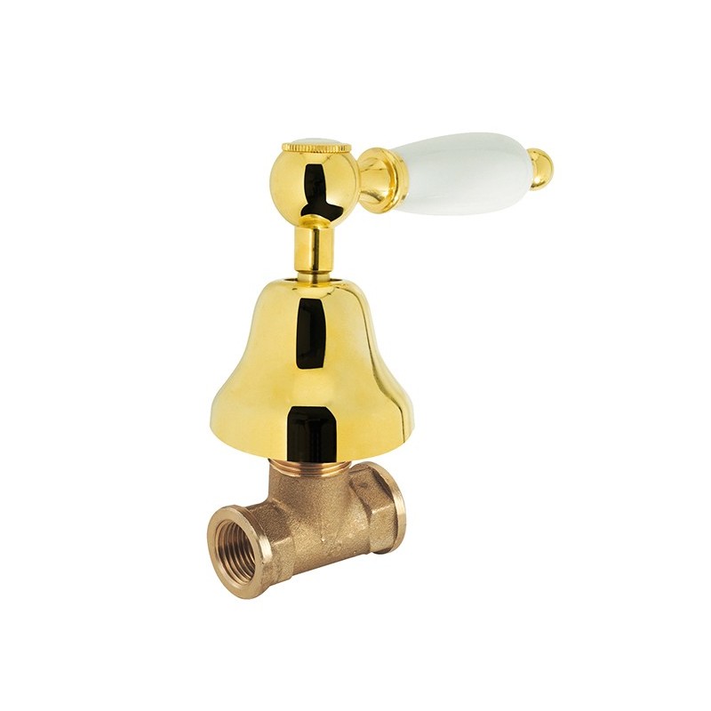 QUEEN Rubinetto arresto incasso 1/2" finitura ottone lucido