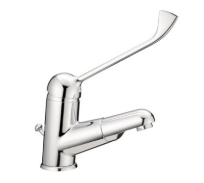 COMMUNITY COMFORT Monocomando lavabo con doccetta estraibile e leva clinica finitura cromo