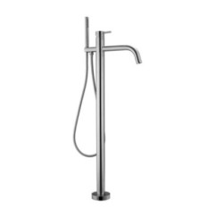 FRIDA Monocomando vasca a pavimento con kit doccia in acciaio inox finitura acciaio spazzolato