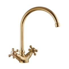 OLD FASHION Monoforo lavello cucina finitura ottone lucido
