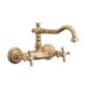 OLD FASHION Gruppo lavello a parete canna alta finitura ottone lucido